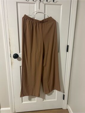 Wide Leg Brown Palazzo Pants